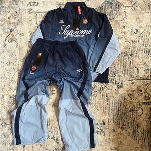 Supreme x Umbro Blue Jacket with White Logo